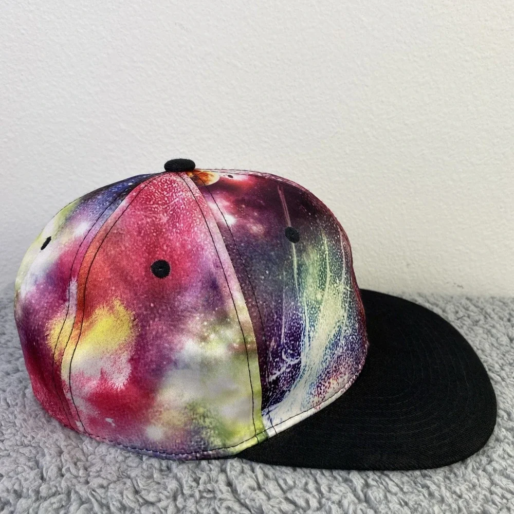 SnapBack Hip Hop Hat Unisex OS Multicolor Black Flat Bill Cosmos Street Wear
